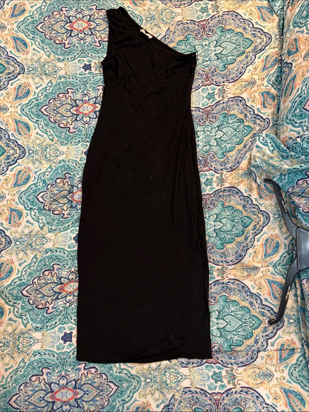 Pink Lily Black One-Shoulder Maxi Dress